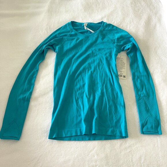 NWT Lululemon Swiftly Tech Long Sleeve T-Shirt Turquoise Tide - Picture 8 of 8